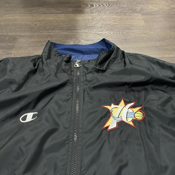 Vintage Philadelphia 76ers champion zip up windbreaker 90s L - Picture 3 of 8